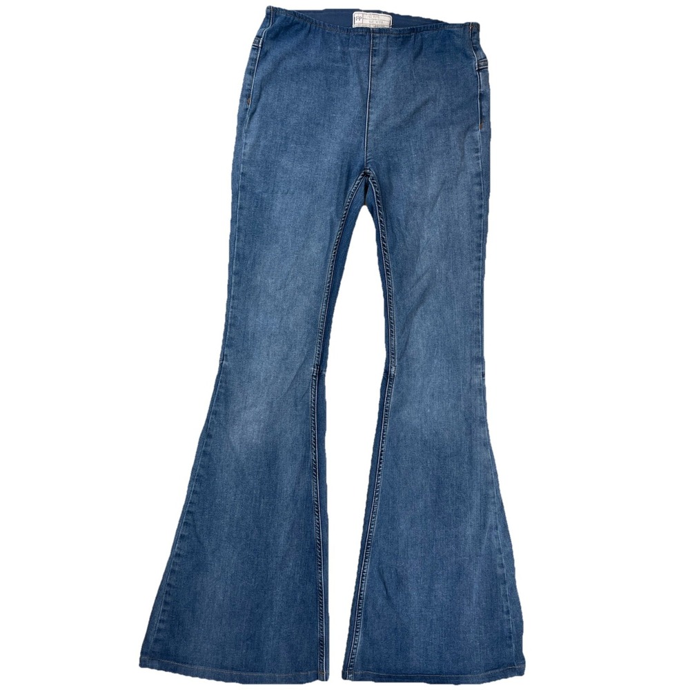 Free People Women's Pull On Flare‎ Jeans Sz 27R Bell Bottom Stretch Retro Denim